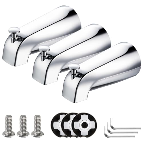 Enhon Slip on Tub Spout with Diverter Compatible with American Standard 8888026002 Tub Spout Bathroom Bathtub Faucet Fits 12 Copper Water Tube58 Dia 532 Hex WrenchChrome3 - Image 1
