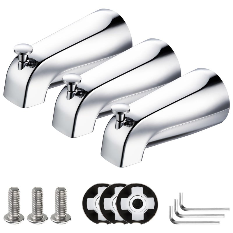 Enhon Slip on Tub Spout with Diverter Compatible with American Standard 8888026002 Tub Spout Bathroom Bathtub Faucet Fits 12 Copper Water Tube58 Dia 532 Hex WrenchChrome3 - Image 2