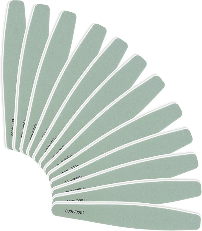 CGBE Professional Nail Files 12Pcs 150150 Grit Files Set DoubleSided Grit Emery Board Manicure Tools for Home and Salon Use - Image 1