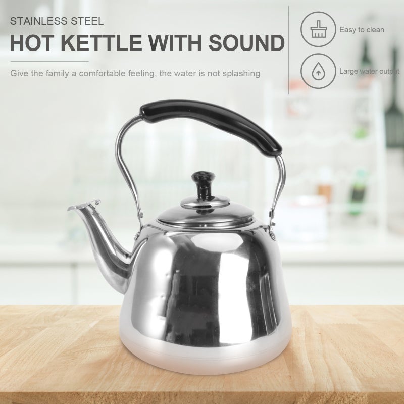 2 pcs Stainless Steel Whistle Teakettle Household Water Boiling Kettle (2.5L/2L) - Image 1