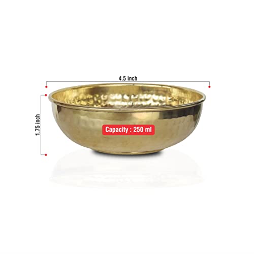 Landslide Brass Decorative Bowl, 1 Piece (Gold - 4.5 X 1.75 Inch) - 250 Ml - Image 5