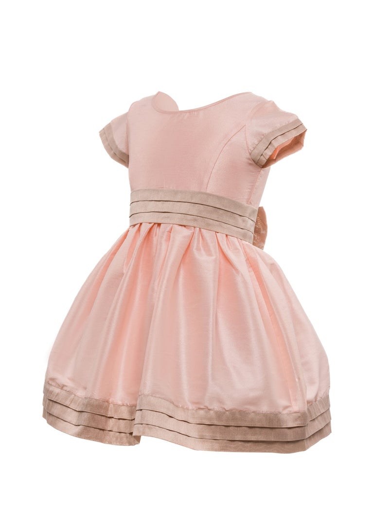 Queen STRIPY PEACH Girls Party Dress, Princess Dress Party Wear Wedding Evening Formal Pageant Dance Gown for Birthday Kid Girls Elegant - Image 3