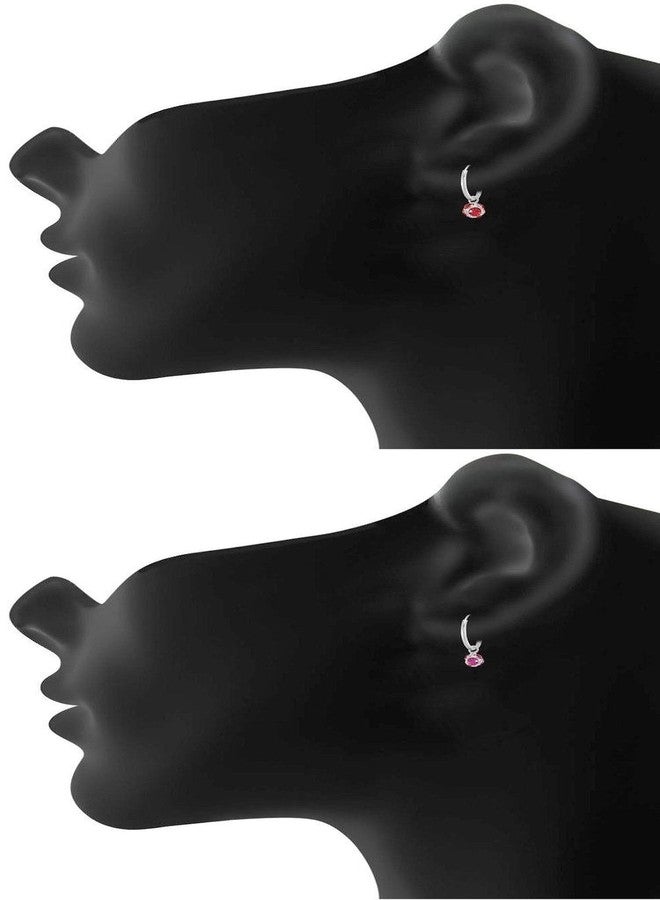 ELOISH Pure Sterling Silver Bali Earrings. Red and Pink Disco Ball Balis. - Image 3