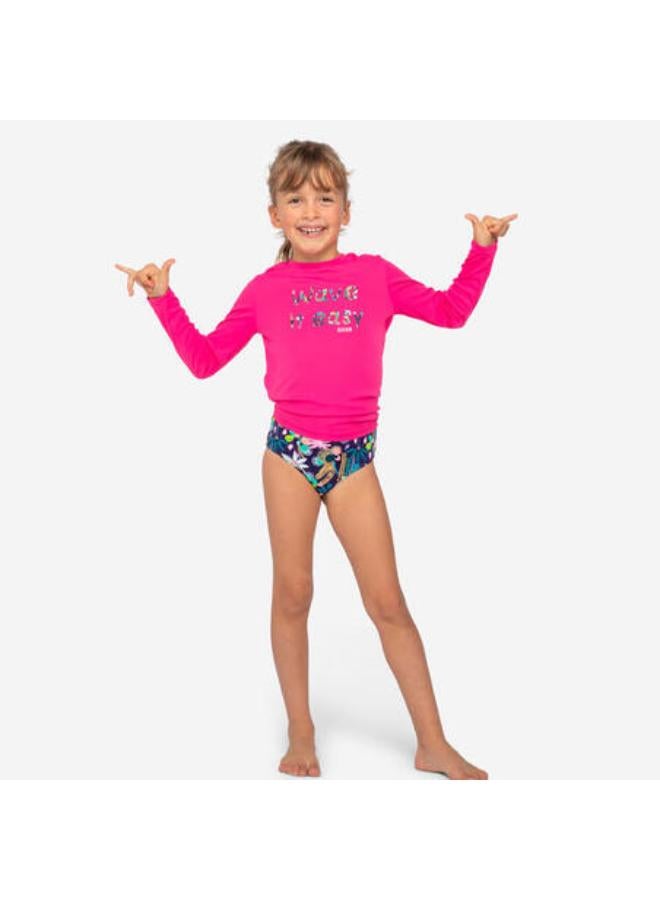 DECATHLON Kids’ surfing anti-UV long-sleeved printed water T-shirt - pink - Image 2