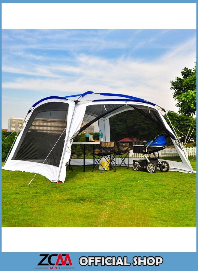 زي سي إم - هابي خيمة خارجية بمظلة واقية من الشمس وطارد للبعوض ، مناسبة للنزهات العائلية ، والتخييم ، وعريشة مظلة للشمس ، وعريشة شواء ، وخيمة ترفيه 360 * 360 * 210 سم - Image 1