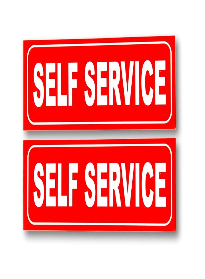 eSplanade Self Service Sign Sticker Decal - Easy to Mount Weather Resistant Long Lasting Ink Size (9" x 3") - Image 1