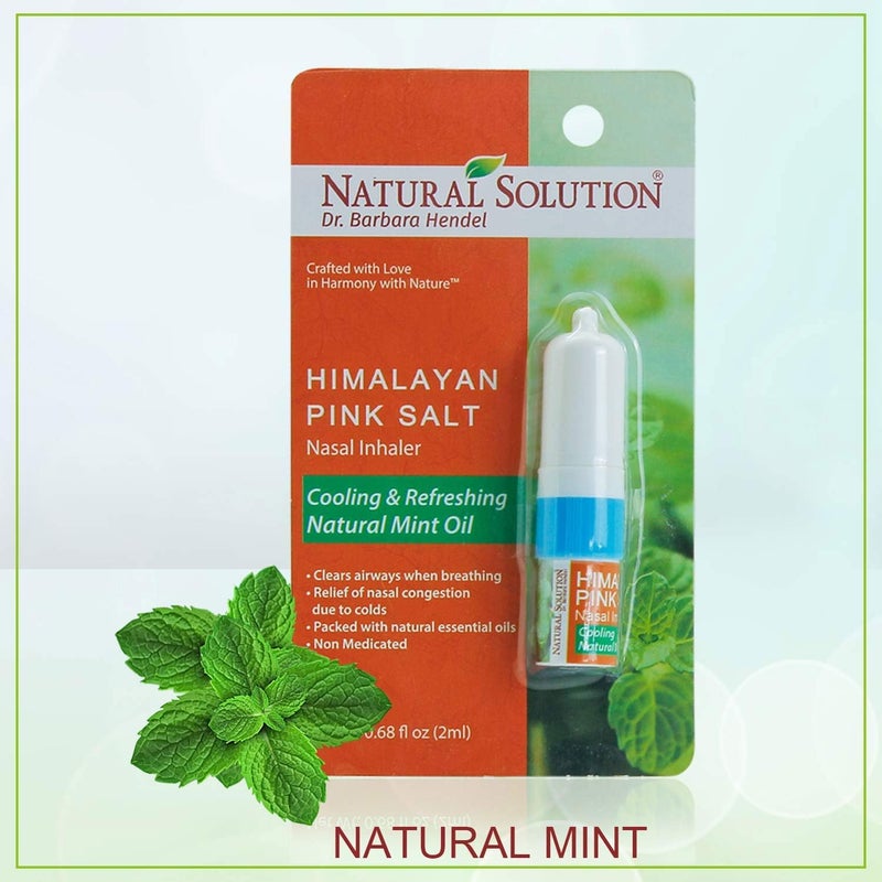 Natural Solution Nasal Inhaler Infused with Pink Salt and Organic Mint Oil Nose Cleaner Cooling Relaxing Refreshing Aromatherapy Diffuser 0068oz Pack of 3 8206A3PK - Image 2