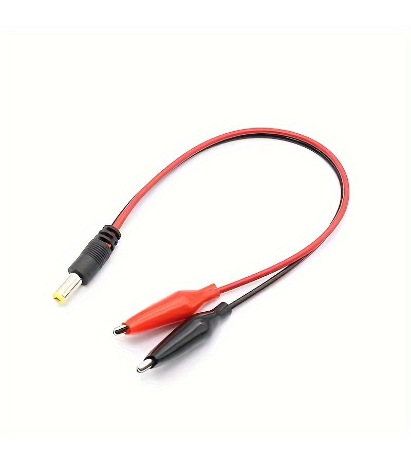 1pc Silicone Dc Battery Clip Cable Male To Female Red And Black Alligator Clips Charging Testing - Image 4