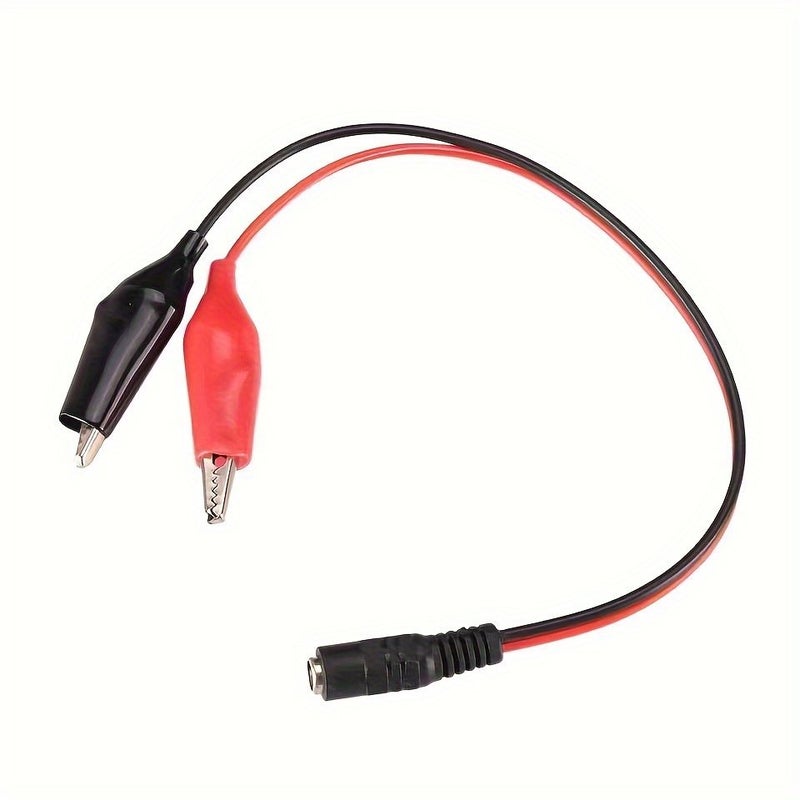 1pc Silicone Dc Battery Clip Cable Male To Female Red And Black Alligator Clips Charging Testing - Image 3