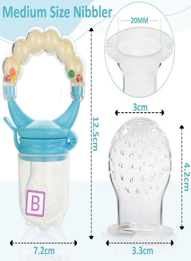 Bembika Baby Nibbler Ring Blue Color, Baby Nibbler Pacifier, Baby Pacifier Food Nibbler, Baby Feeding Accessories Medium Size (6-9 Months Baby) - Image 3