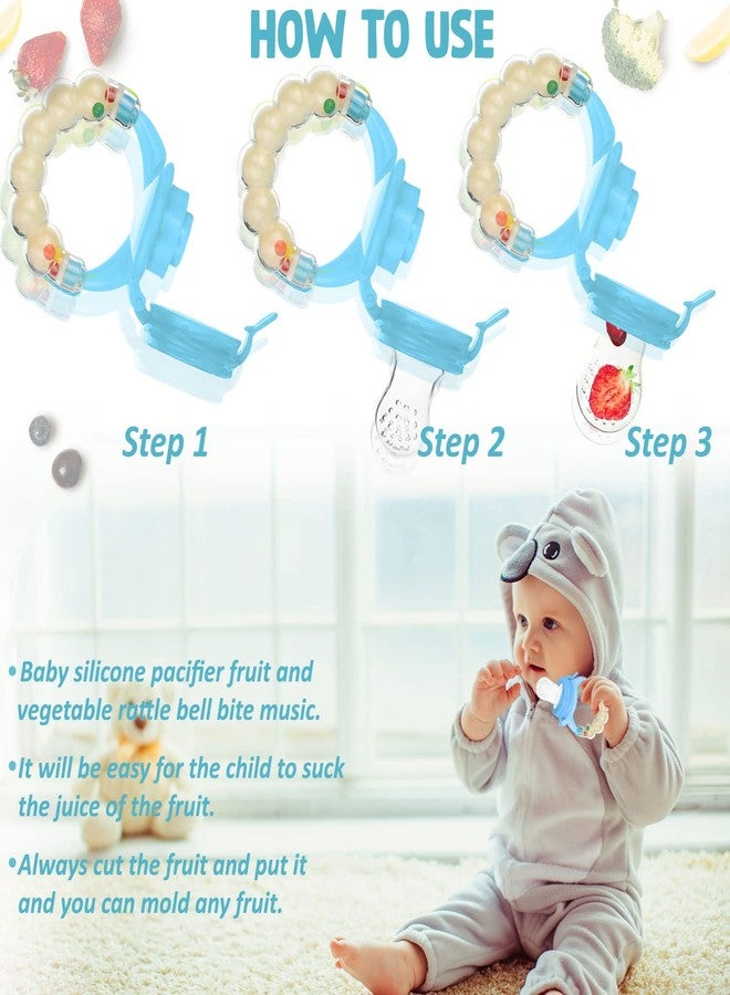 Bembika Baby Nibbler Ring Blue Color, Baby Nibbler Pacifier, Baby Pacifier Food Nibbler, Baby Feeding Accessories Medium Size (6-9 Months Baby) - Image 4