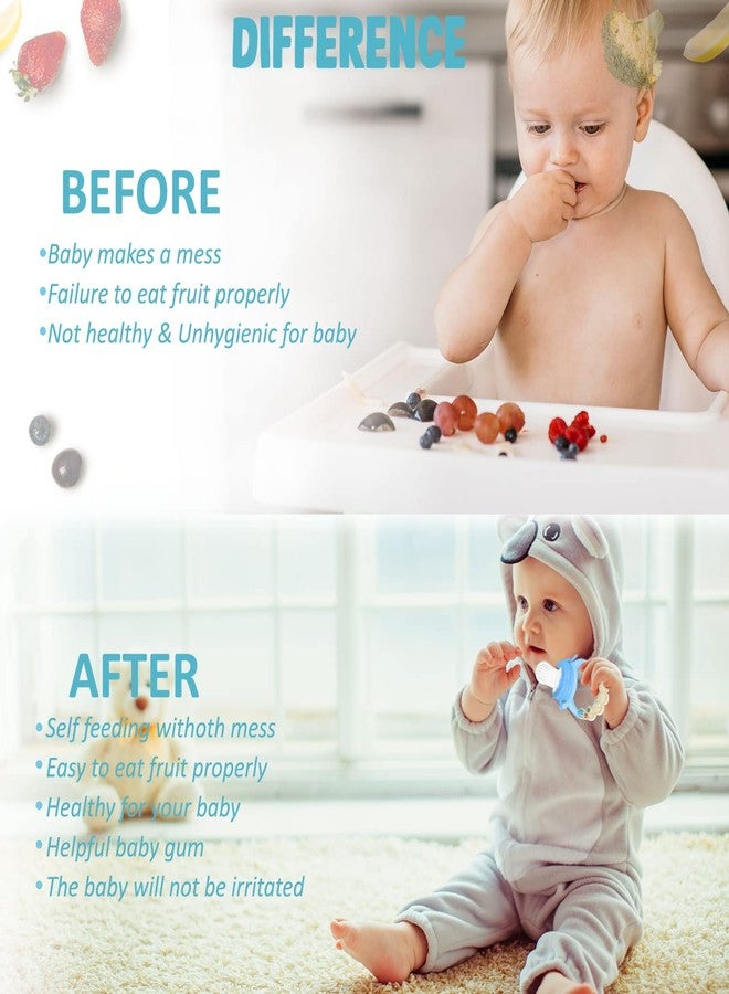 Bembika Baby Nibbler Ring Blue Color, Baby Nibbler Pacifier, Baby Pacifier Food Nibbler, Baby Feeding Accessories Medium Size (6-9 Months Baby) - Image 5