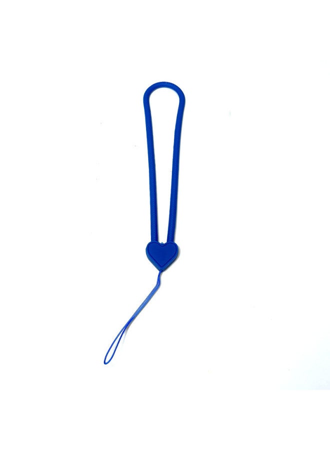 Wrist Rope Mobile Phone Lanyard Short Wristband Liquid Silicone Anti-losing Rope Short Hanging Hand Anti-drop Ornaments Simple Women's Love Rope-Specifications:Black (love Mobile Phone Lanyard)  - Image 4