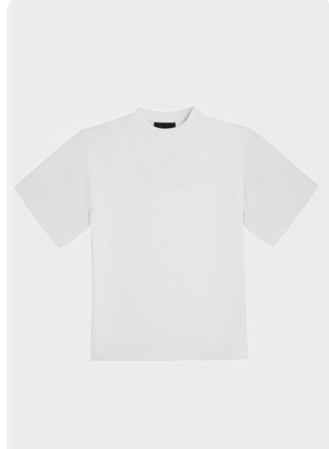 Mei Stylish Unisex Vintage Casual Loose Shoulder Oversize Crew Neck Shaded Short Sleeve T-shirt - Image 3