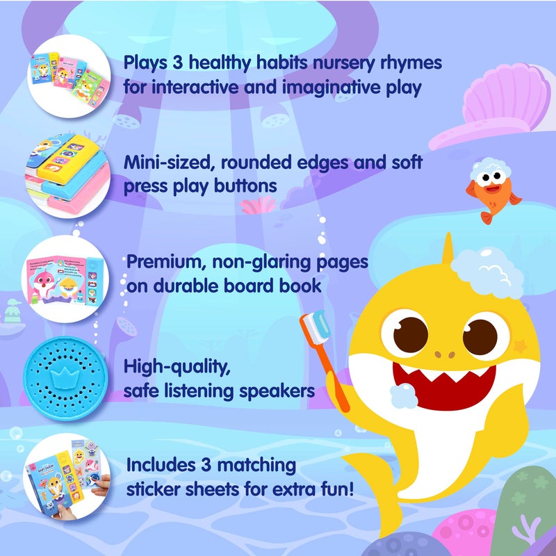 Pinkfong [4BTN] Pinkfong Baby Shark Healthy Habits Sound Books Boxed Set | Potty Time, Brush Your Teeth & Bath Time | Musical Learning Toy for Toddlers 1-3 | Baby Shark Birthday - Image 3