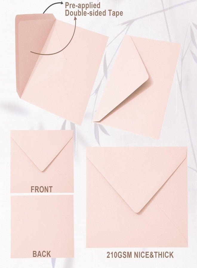 Whaline 50Pcs A7 Invitation Envelopes Set Blush Pink Greeting Card Envelopes V-Flap Envelopes Gift Card Sleeves for Mailing Envelopes Sending Card, 7.2x5.2 Inch - Image 3