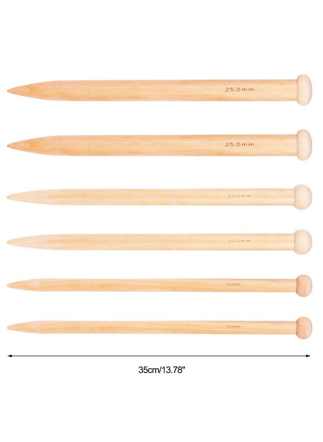 Coopay - Chunky Knitting Needle 15Mm Huge Bamboo Knitting Needle For Blanket Scarf And Larger Knitting Project Jumbo Wooden Knitting Pins For Arthritic Fingers Lightweight Solid Wood 35Cm Long - Image 1