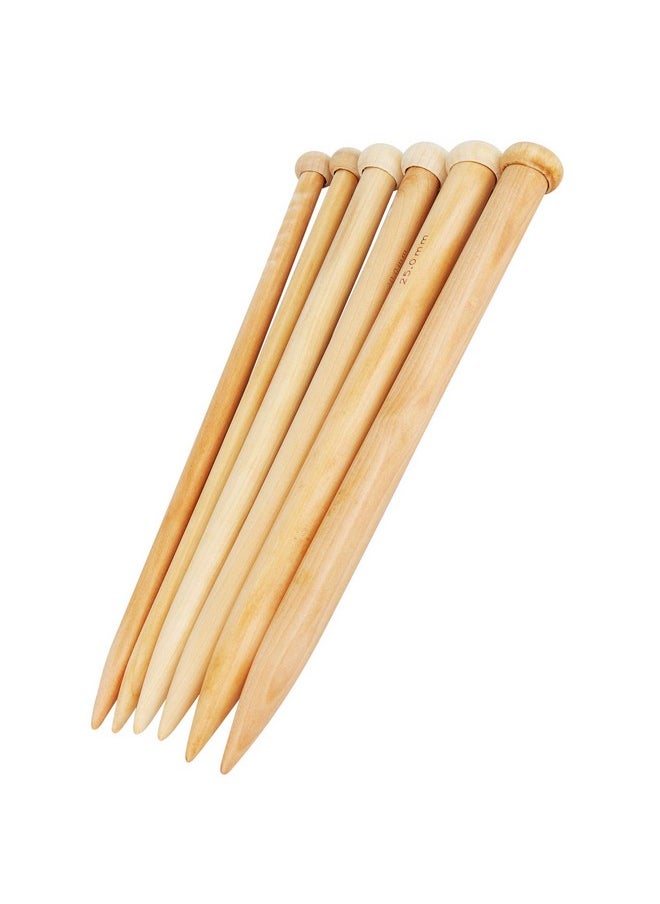 Coopay - Chunky Knitting Needle 15Mm Huge Bamboo Knitting Needle For Blanket Scarf And Larger Knitting Project Jumbo Wooden Knitting Pins For Arthritic Fingers Lightweight Solid Wood 35Cm Long - Image 1