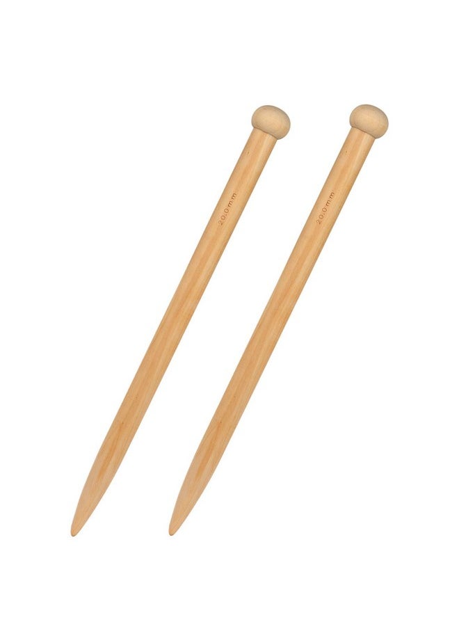 Coopay - Chunky Knitting Needle 15Mm Huge Bamboo Knitting Needle For Blanket Scarf And Larger Knitting Project Jumbo Wooden Knitting Pins For Arthritic Fingers Lightweight Solid Wood 35Cm Long - Image 1