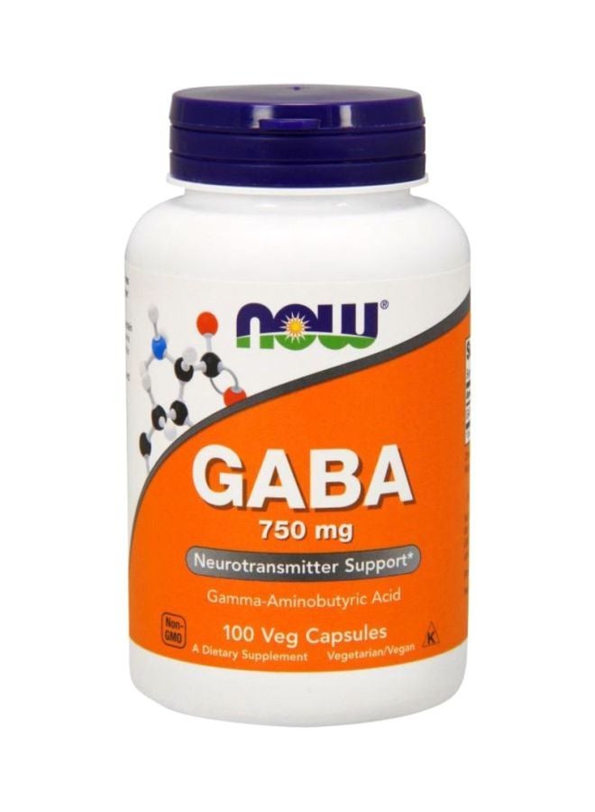 Now Foods Gaba 750mg 100 Veg Capsules - Image 1