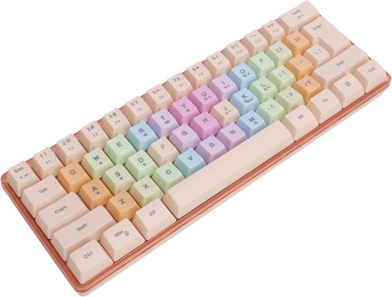 Mechanical Gaming Keyboard, 61 Keys RGB 5 Levels Brightness Adjustable with USB Wired Connection for Office Gaming - Image 2