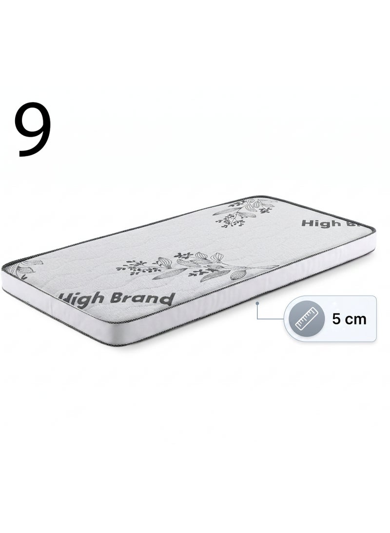Premium Baby Travel Cot Mattress, 120 × 60 cm, 5 cm Thick – Padded, Breathable & Hypoallergenic (Mattress Only) - Image 1