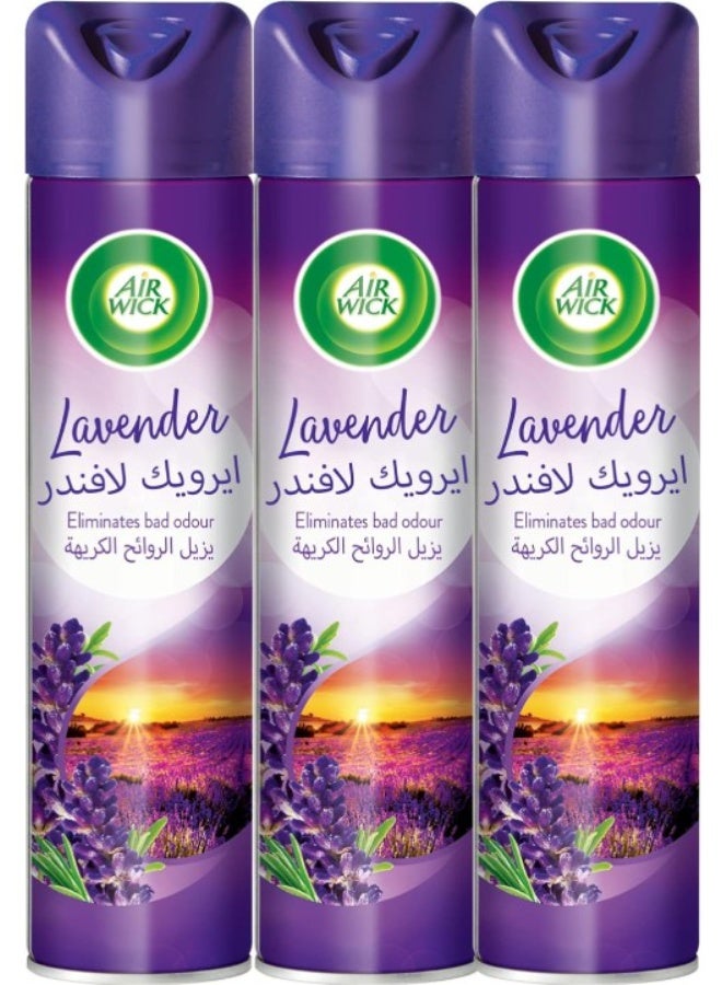 Air Wick Aerosol, Lavender Scent, 300ml x 3 - Image 1