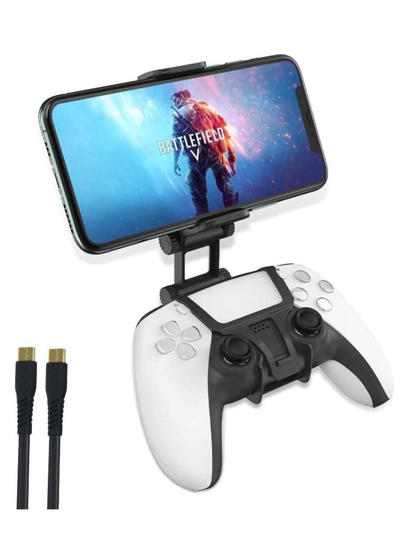 Y&D Clip Mount for PS5 DualSense Wireless Controller, Adjustable Mobile Phone Clamp Handle Bracket Gaming Holder Stand Playstation 5 Controller DualSense,Black.  - Image 1