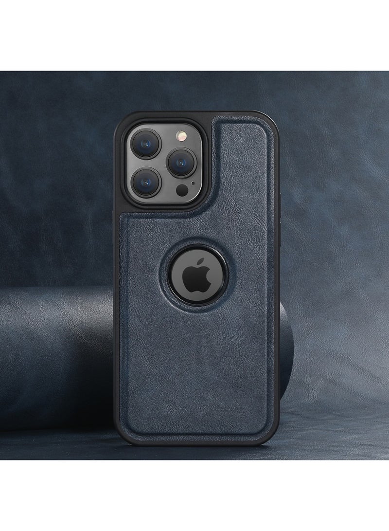 Aookay Designed for iPhone 16 Pro Max Case Compatible with MagSafe Leather Slim Logo View Luxury Elegant Thin Protective Cover (Deep Blue) - Image 5