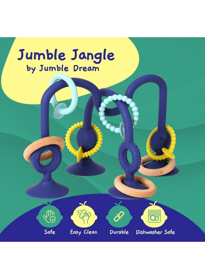 Jumble Dream Jumble Jangle Baby Teething Toys - BPA-Free, Multi Purpose High Chair Toys for Babies: Suction Teething Relief with Sensory Toy Textures for Infants and Toddlers 0-24+ Months (Dark) - Image 5