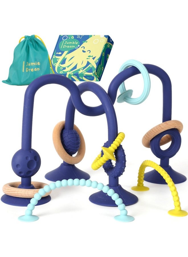 Jumble Dream Jumble Jangle Baby Teething Toys - BPA-Free, Multi Purpose High Chair Toys for Babies: Suction Teething Relief with Sensory Toy Textures for Infants and Toddlers 0-24+ Months (Dark) - Image 1