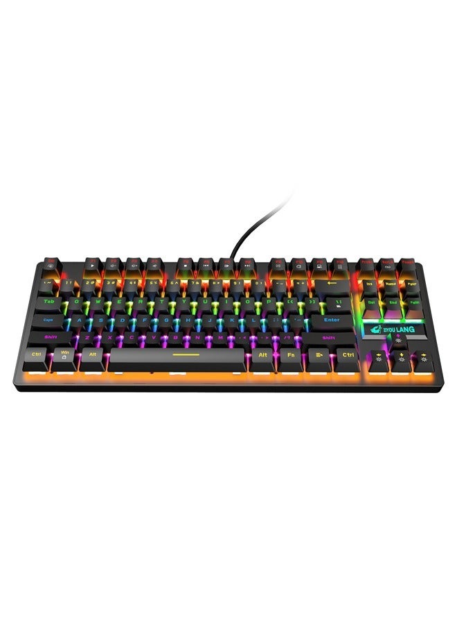 87 Keys Punk Mechanical Gaming Keyboard Black  - Image 1