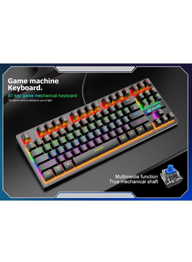 87 Keys Punk Mechanical Gaming Keyboard Black  - Image 3