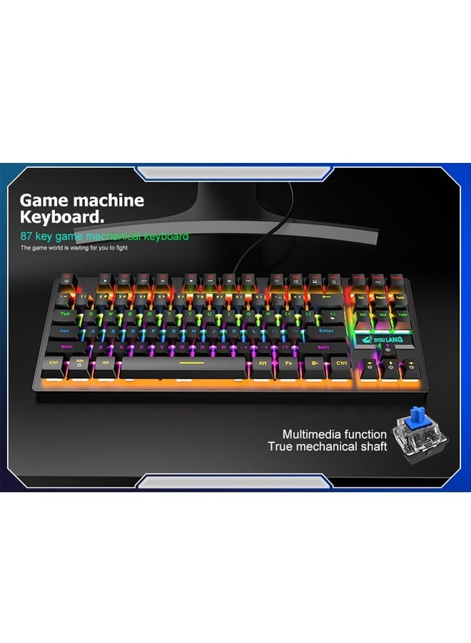 87 Keys Punk Mechanical Gaming Keyboard Black  - Image 4