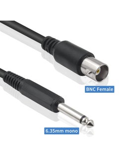 SANMUGEED BNC to 6.35mm Mono Cable 6ft, BNC Female Plug to 6.35mm TS Male Plug Audio Cable, BNC Female to 1/4 inch Mono Extension Coaxial Cable for Video CCTV DVR Camera System  - Image 2