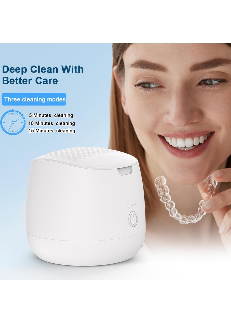 Generic Ultrasonic Retainer Cleaner: 45kHz medium frequency stain removal plus ultrasonic cleaner with professional UV LED light for dentures, dental jewelry rings, oral night guards, eye metal jewelry. - Image 4