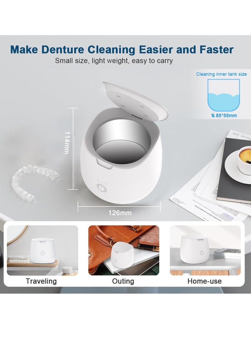 Generic Ultrasonic Retainer Cleaner: 45kHz medium frequency stain removal plus ultrasonic cleaner with professional UV LED light for dentures, dental jewelry rings, oral night guards, eye metal jewelry. - Image 2