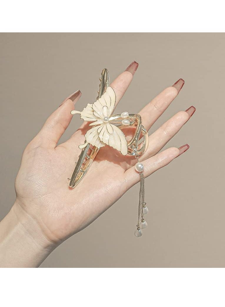 أوزيغالور 2 قطعة مشابك شعر كبيرة على شكل فراشة، مشابك شعر معدنية غير قابلة للانزلاق للنساء، مخالب شعر لامعة - Image 5