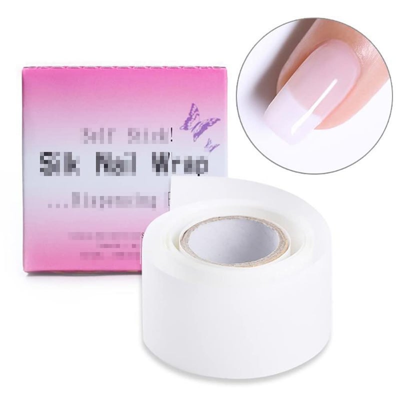 GSHLLO 3 Rolls Self Adhesive Silk Nail Wrap Nail Extension Fiberglass Finger Nail Repair Wraps Nail Protector Stickers Nail Art Tool for Home Salon Use - Image 5