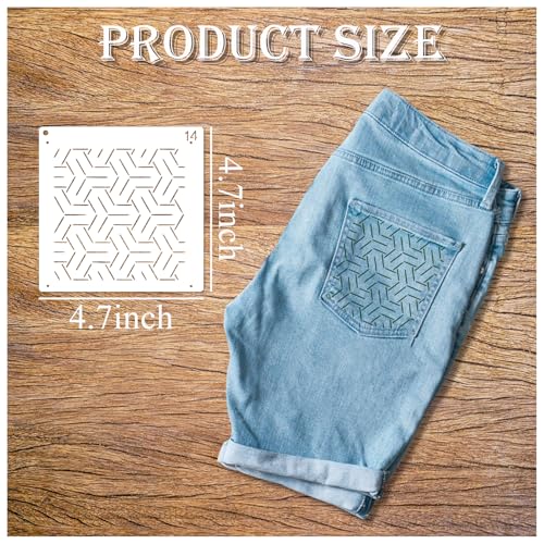Yhliua 24pcs Embroidery Stencils for Crafts Reusable Geometric Line Quilting Stencils for Painting Drawing Art Paint Stencils and Patterns for Canvas Wood Wall Cookie - Image 3
