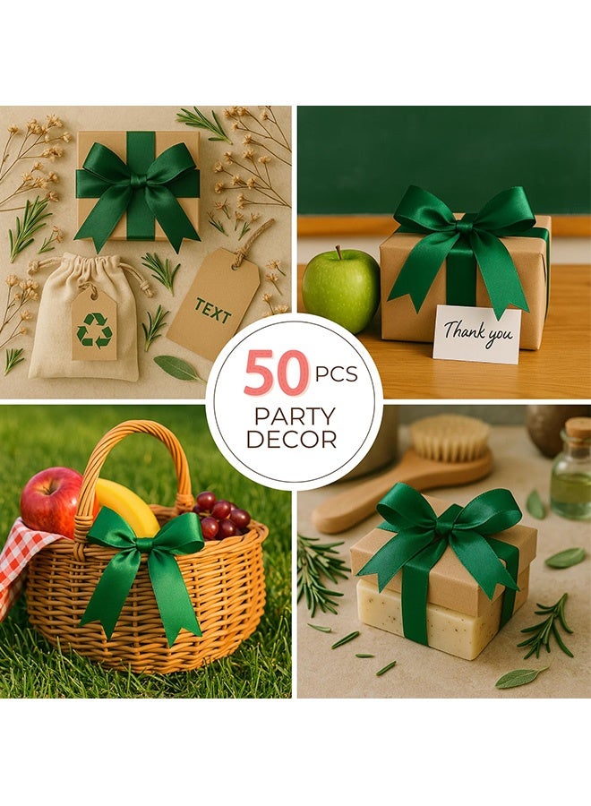 50 قطعة من أشرطة تغليف الهدايا الخضراء 3.3 بوصة أشرطة أنيقة لتغليف الهدايا زينة الحفلات زينة الزفاف هدايا أعياد الميلاد هدايا الأعياد الحرف اليدوية DIY حفلات استقبال المولود الجديد الذكرى السنوية أكياس هدايا عيد الميلاد - Image 3