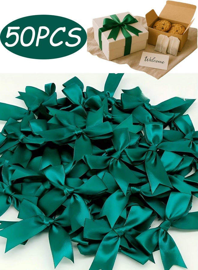 50 قطعة من أشرطة تغليف الهدايا الخضراء 3.3 بوصة أشرطة أنيقة لتغليف الهدايا زينة الحفلات زينة الزفاف هدايا أعياد الميلاد هدايا الأعياد الحرف اليدوية DIY حفلات استقبال المولود الجديد الذكرى السنوية أكياس هدايا عيد الميلاد - Image 1