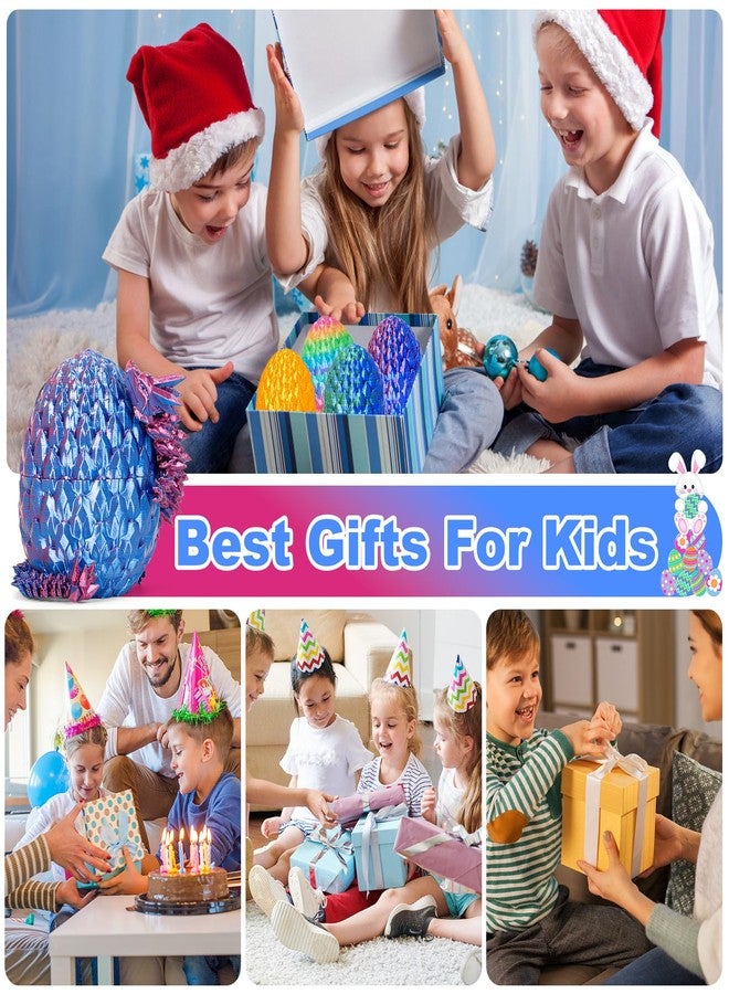 ONEVIVE Easter Basket Stuffers 3D Printed Dragon Egg Toy (4 Pack) - Surprise Mystery Inside, Articulated Crystal Dragon, Fidget Sensory Toy for Kids Birthday Surprise Easter Egg Hunt Party Favors - Image 4