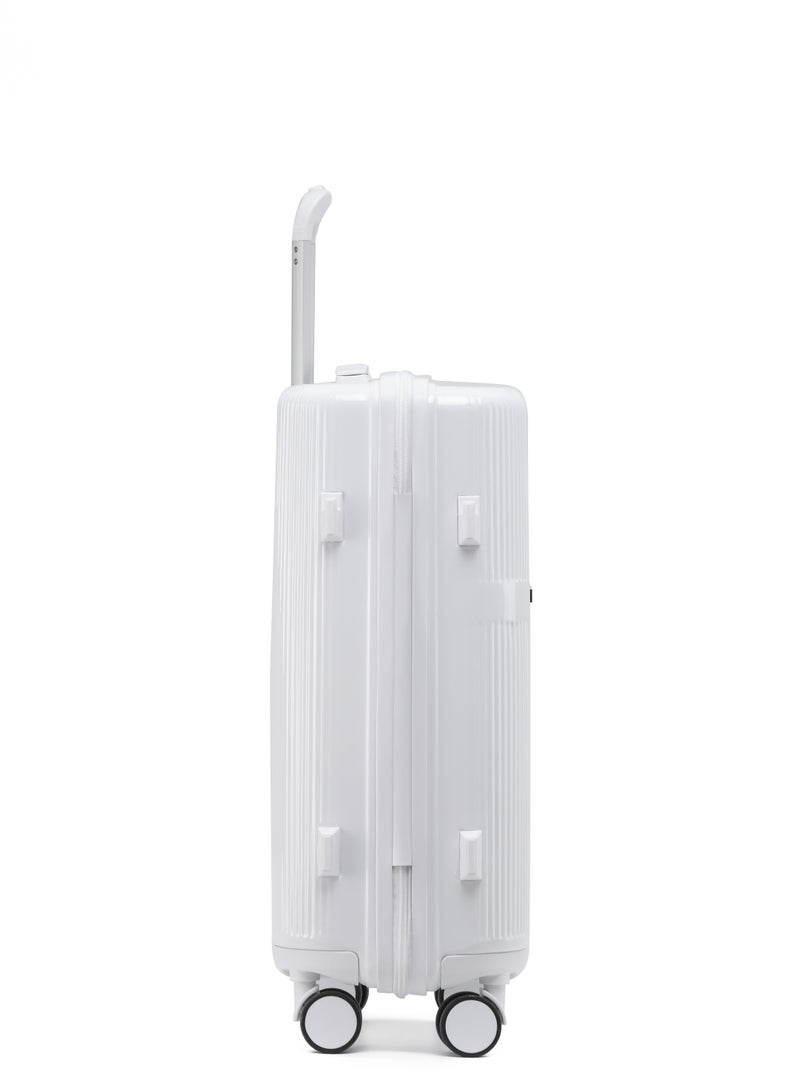 خفيفة الذهاب الأمتعة LIGHTGO 7624 اللون الأبيض 20"حقائب حقائب مع TSA قفل حقيبة السفر YKK السحاب جيب بنك الطاقة PC 100 ٪ الأمتعة خفيفة الوزن  - Image 5