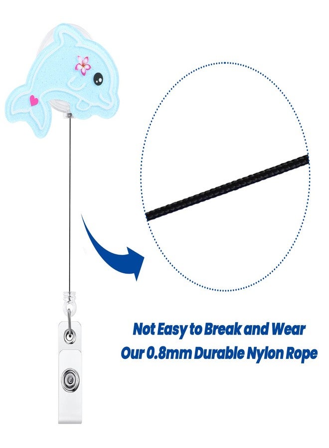 BVIIE Girly Dolphin Nurse Badge Reel, Cute Badge Holder with Retractable Clip, Sea Animal Badge Clip for RN CNA LPN LVN Hospital Medical Worker Doctor Teacher Nursing Student Pediatric Nurse - Image 5