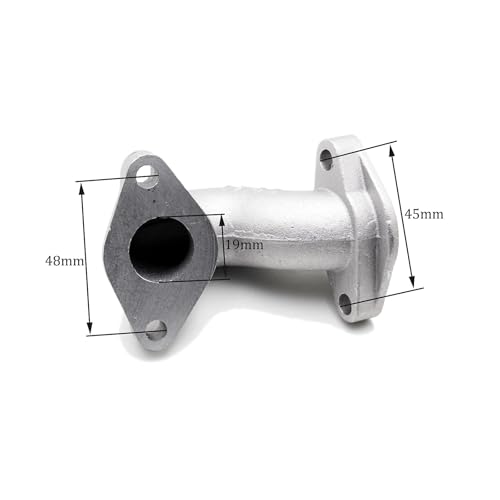 PRO BAT مجموعة مدخل هواء PRO BAT 19 مم/0.75‘’ مع طقم براغي حشوة لمحرك أفقي 50cc 90cc 110cc 125cc دراجة نارية، ATV، كارت، كواد، باجي، فضي - Image 2