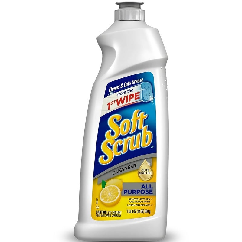 Soft Scrub All Purpose Surface Cleanser, Lemon, 24 Fluid Ounces - Image 1