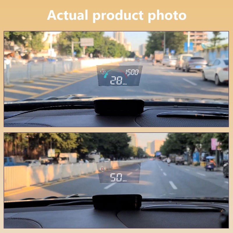AZIJYV Windshield Speedometer Projector, Digital Speedometer for Car GPS Speedometer with Speed, Overspeed, Heads Up Display for Cars Suitable for All Vehicles - Image 5