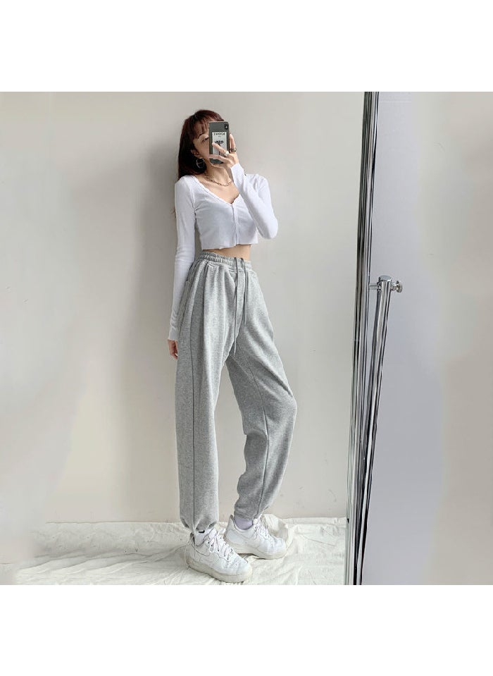 Generic Womens Casual High-Waist Joggers Autumn Loose Fit Sweatpants Black regular  - Image 2
