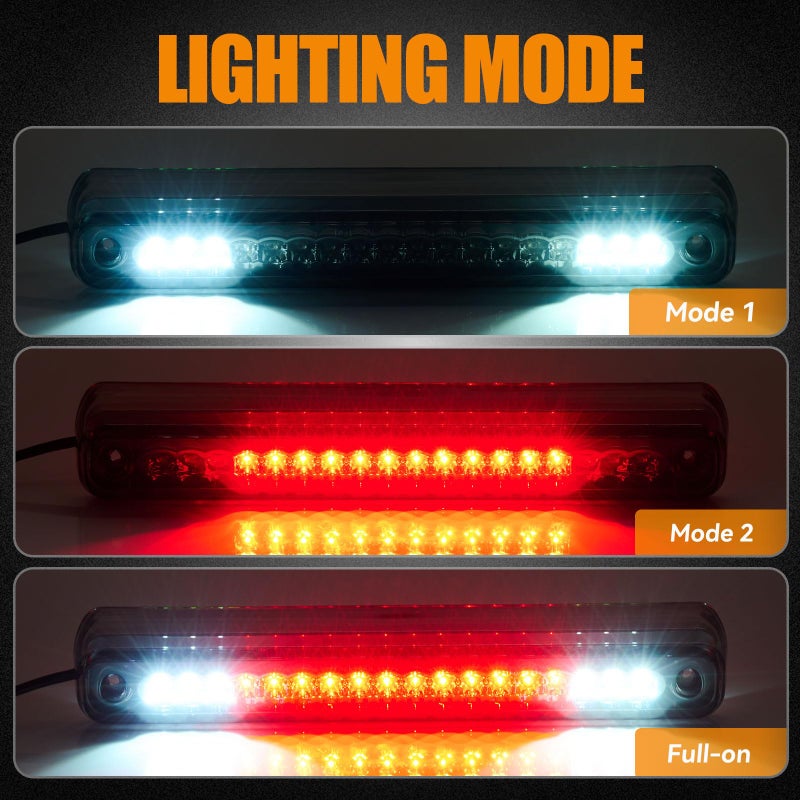 Cxdar Third 3rd Brake Light LED for 2004-2015 Nissan Titan & 2005-2016 Nissan Frontier, High Mount Rear Brake Lights Assembly, Waterproof Center Cab Cargo Lamp Stop Light (Black) - Image 2